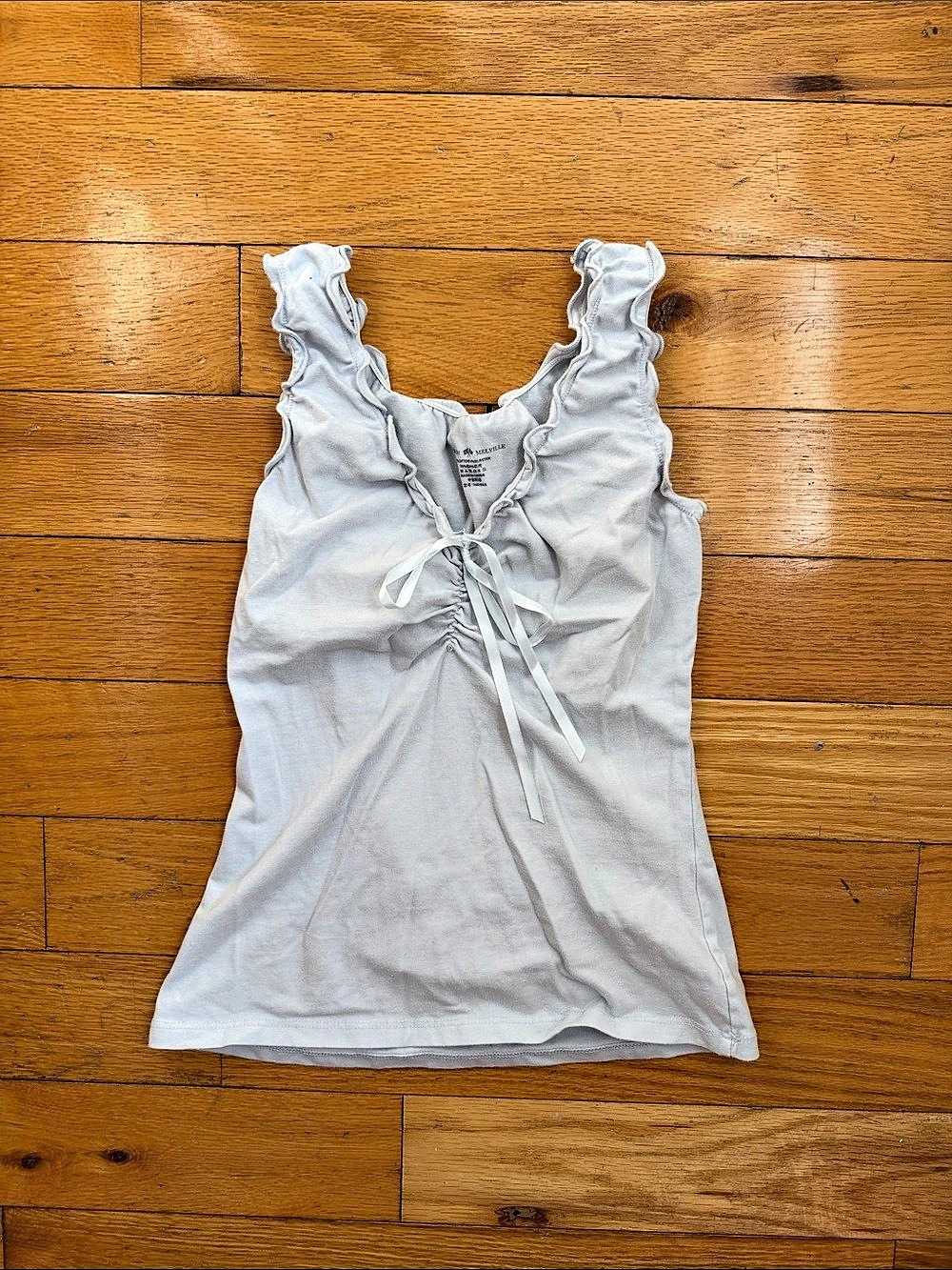 Brandy Melville Ruffle Bow Tank Top Light Blue